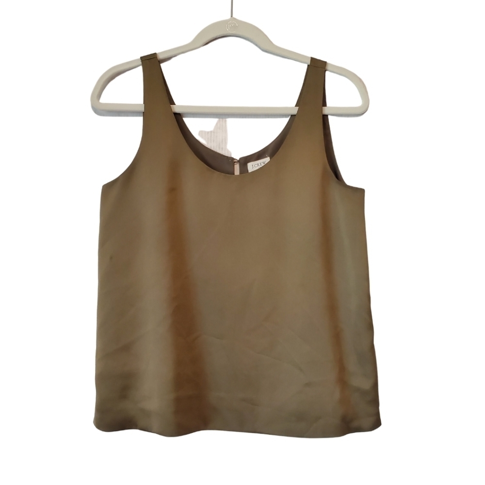 J.Crew Olive Green Sleeveless Blouse Tank Top Small